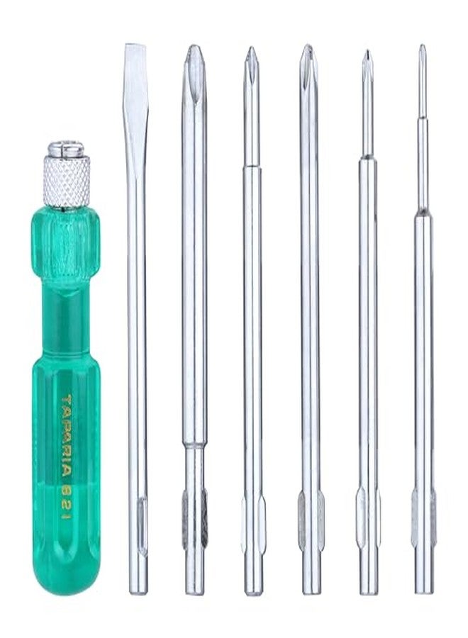 Taparia Model 821 Screwdriver Set | Multi-Tip with Phillips Tips - Sizes Phillips 00, 0, 1, 2, 3 and slotted 6x0.6| Durable Hardened Steel Tips | Ergonomic Handles. DIY, Professional and Industrial use. - Image 4